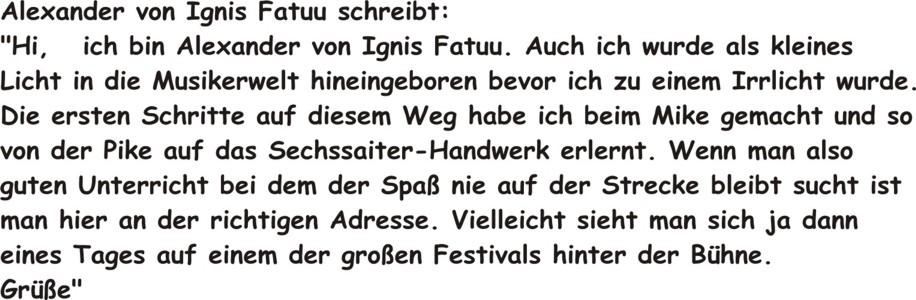 Gitarrenunterricht in Fürth ABC-Musikhaus Fürth Alex new